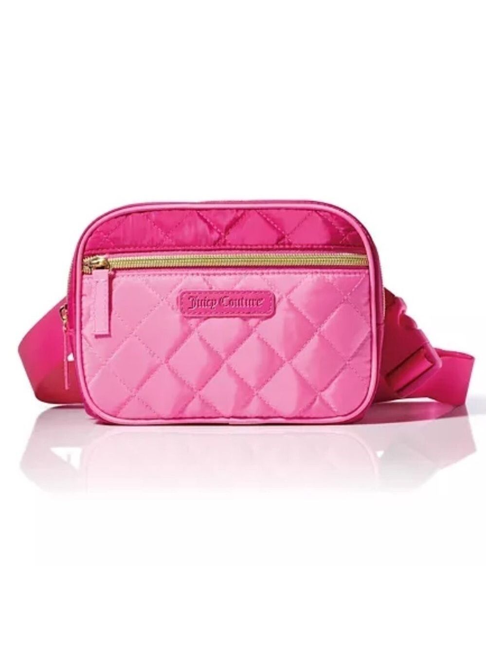Juicy Couture Quilted Fanny Pack Belt Bag Lined Pink Purse Barbie New